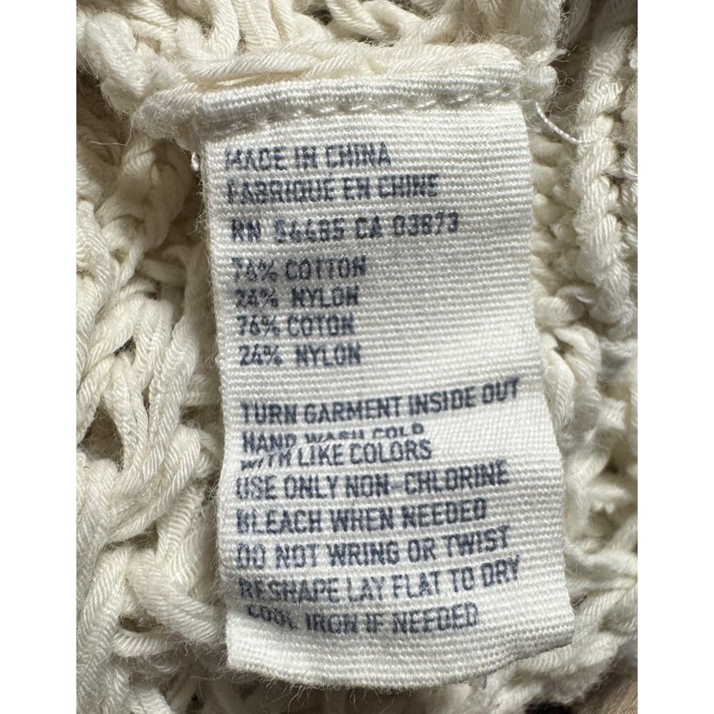 American Eagle Womens Ivory Open Knit Sweater Slouchy Boho Minimalist Y2K Sz M - Picture 6 of 6